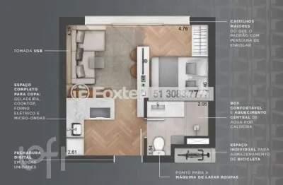 Apartamento com 1 quarto à venda na avenida joão pessoa, 731, cidade baixa, porto alegre, 24 m2 por r$ 380.000
