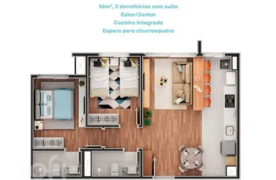 Apartamento com 2 quartos à venda na rua tenente ary tarrago, 2575, passo das pedras, porto alegre, 56 m2 por r$ 365.000