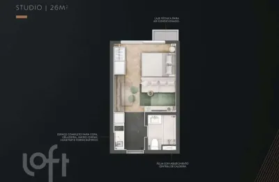 Apartamento com 1 quarto à venda na avenida joão wallig, 100, passo da areia, porto alegre, 26 m2 por r$ 350.000