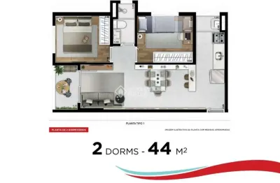 Apartamento com 2 quartos à venda na rua claudino pinto, 36, brás, são paulo, 44 m2 por r$ 349.900