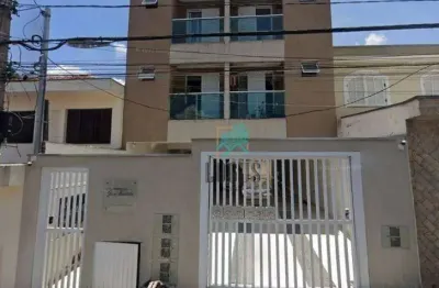 Cobertura com ótima disposição de 110m², bem distribuído, 2 dormitórios sendo 1 suíte,  à venda por r$ 585.000 - vila scarpelli, santo andré/sp