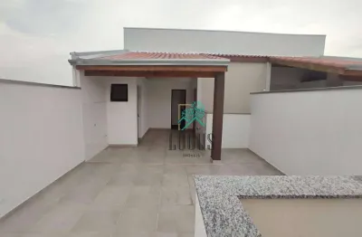 Cobertura com 80m² (40m²+40m²) bem distribuído, 2 dormitórios, à venda por r$ 425.000 - jardim alvorada, santo andré/sp