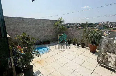 Cobertura com ótima disposição de 96m² (48m²+48m²) bem distribuído, composto por 2 dormitórios, à venda por r$ 390.000 - jardim las vegas, sbc/sp