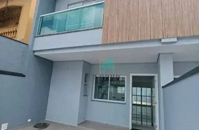 Sobrado novo, com ótima disposição de 150m² composto por 3 quartos 3 suíte, à venda por r$1.115.000 - vila maria, santo andré/sp