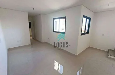 Cobertura com ótima disposição de 90m² sendo (45m²+ 45m²) bem distribuído, 2 dormitórios sendo 1 suíte, à venda por r$ 548.000 -