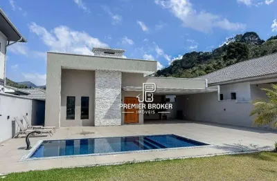 Casa linear e moderna com 3 dormitórios à venda, 200 m² por r$ 1.400.000 - albuquerque - teresópolis/rj