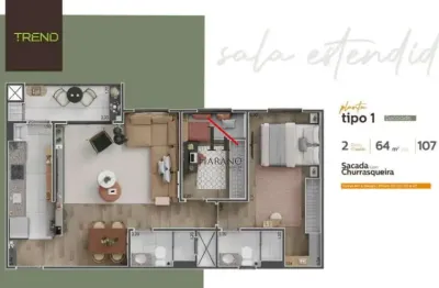 Apartamento com 2 quartos à venda no gleba fazenda palhano, londrina  por r$ 415.000