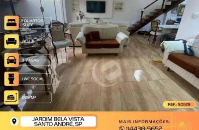 Sobrado à venda, 209 m² por r$ 1.800.000,00 - jardim bela vista - santo andré/sp