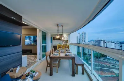 Maravilhoso apartamento, 3 suítes, mobiliado, lazer completo na cidade de santos!!!