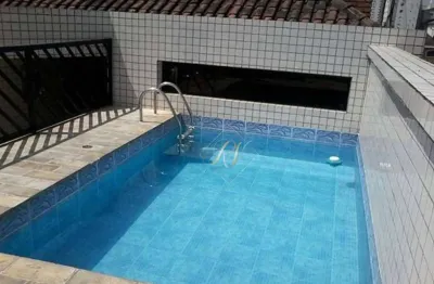 Aceita permuta!!! casa sobreposta alta, piscina, churrasqueira, no bairro embaré em santos!!!