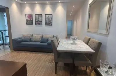 Sala com sacada fechada em vidros, 2 dormitórios, lazer completo na cidade de santos!!!