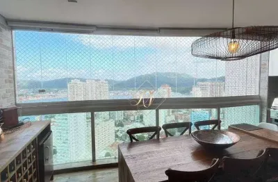 Porteira fechada!!!! fino acabamento, vista mar, varanda gourmet fechada em vidros, lazer completo na cidade de santos!!!