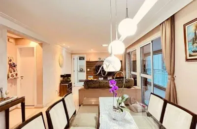 Varanda gourmet com vista parcial mar, 3 suítes amplas, 2 vagas, lazer completo, no bairro gonzaga em santos!!!