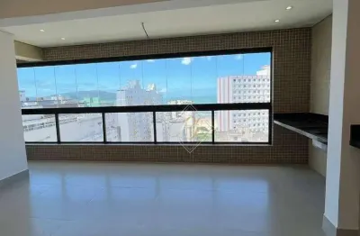 Vista mar plena, prédio novo, apartamento novo, varanda gourmet fechada em vidro com vista mar, 2 dormitórios, lazer completo na cidade de santos!!!