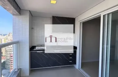 Locação, apartamento novo 2 suítes, área lazer, santos
