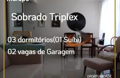 Sobrado triplex 03 dormitórios e 02 vagas de garagem - marapé - santos