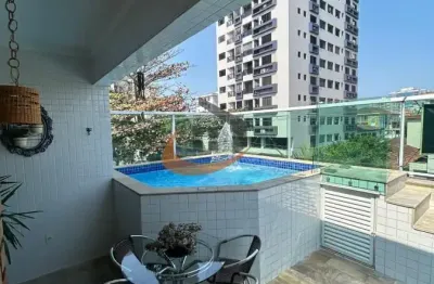Sobreposta duplex mobiliada  com área gourmet e piscina no bairro aparecida- santos