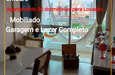 Apartamento Mobiliado  02 Dormitórios  para Locação no bairro Embaré - Santos
