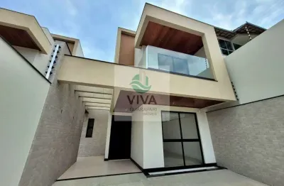 Casa composta por  3 suítes com área gourmet á venda no bairro são judas tadeu, guarapari-es - realize negócios imobiliários.