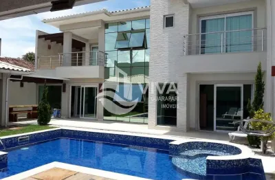 Casa composto por 3 suítes com área de lazer completa à venda na praia do morro, guarapari-es -