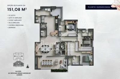 Apartamento à venda no Edifício Kairós, próximo ao Parque Olhos D`água - Ribeirão Preto/SP.