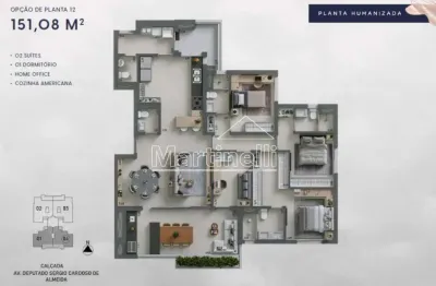 Apartamento à venda no edifício kairós, próximo ao parque olhos d`água - ribeirão preto/sp.