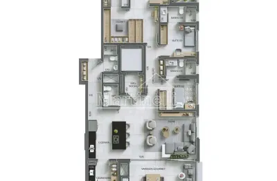 Apartamento à venda no edifício cidade de barcelona, próximo ao parque linear - ribeirão preto/sp.