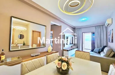 Apartamento mobiliado para locação no edifício jasmim, próximo ao savegnago supermercados - ribeirão preto/sp.