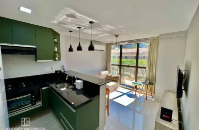 Flat mobiliado com 1 dormitório à venda, 35 m² por r$ 450.000 - ponta de campina - cabedelo/pb