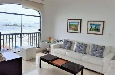 Apartamento a venda na praia das pitangueiras, frente ao mar, 04 dormitórios, com sacada e garagem