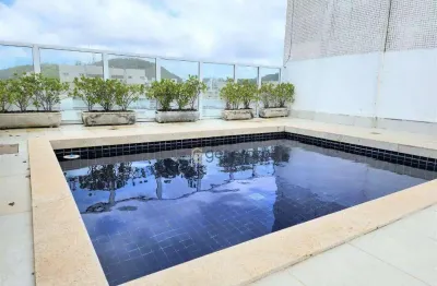 Cobertura a venda na praia de pitangueiras, na quadra da praia, 03 dormitórios, com área de lazer e 02 vagas de garagem