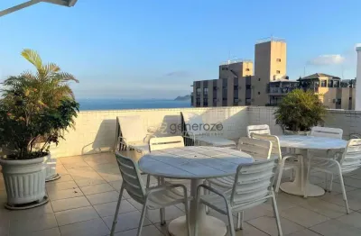 Cobertura a venda na praia de pitangueiras, 03 dormitórios, com 02 vagas e vista para o mar