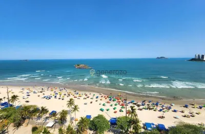 Apartamento para venda na praia das pitangueiras, frente ao mar, 03 dormitórios, com 01 vaga de garagem e sacada