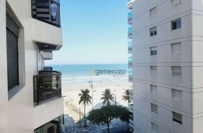 Apartamento a venda na praia das astúrias, frente ao mar, 03 dormitórios, com garagem e lazer
