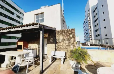 Cobertura a venda na praia das astúrias, prédio frente ao mar, 03 suítes, garagem e lazer