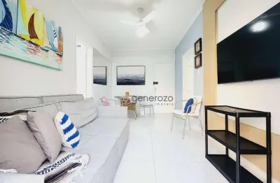 Apartamento a venda na praia das pitangueiras, 01 dormitório, com sacada e 01 vaga de garagem