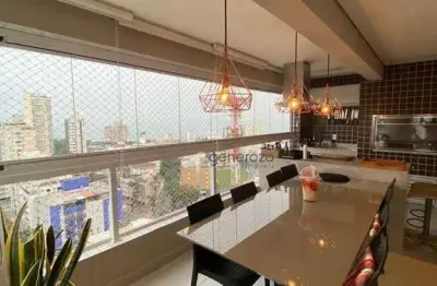 Apartamento a venda na praia das astúrias, varanda gourmet, 03 dormitórios, com 02 vagas de garagem