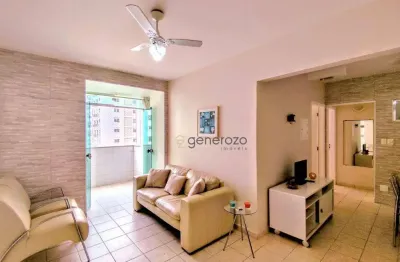 Apartamento na praia de pitangueiras, 02 dormitórios, 01 vaga
