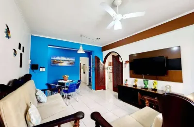 Apartamento a venda na praia das astúrias, 02 dormitórios, com garagem, a 01 quadra da praia