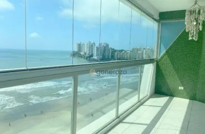 Apartamento na praia das astúrias, frente mar, 03 dormitórios, 02 vagas, lazer