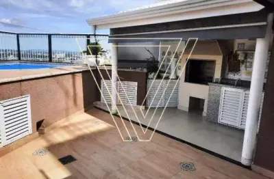 Cobertura mobiliada 210m²  com piscina espaço gourmet - condomínio parque jundiaí - ap7290