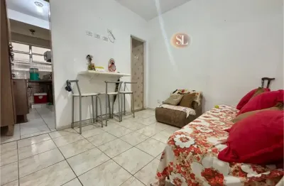 Apartamento 1 quarto, quadra da praia, portaria 24h, elevador, 1 vaga , ponta da praia, santos/sp