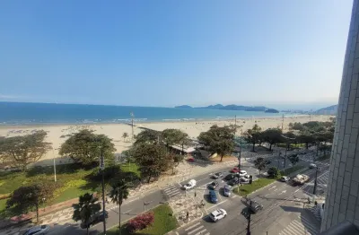 Apartamento vista mar, 3 quartos, suíte, sacada, 1 vaga de garagem, boqueirão/gonzaga - santos/sp