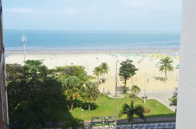 Apartamento, vista mar, 2 quartos, 1 suíte , prédio frente mar, 1 vaga de garagem demarcada, bairro: gonzaga, cidade: santos/sp