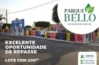 Terreno à venda, 200 m² por r$ 14.000 - loteamento parque bello. boa saúde/rn