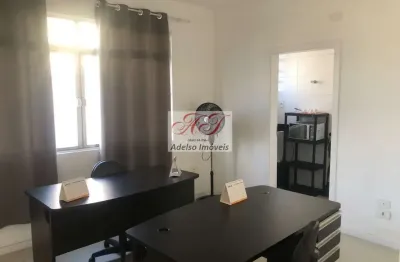 Sala comercial de alto padrão no centro de santos-sp: 2 salas, 3 banheiros, 90m² - venda ou locação!