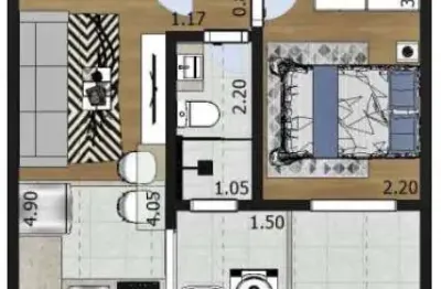 Apartamento tipo para venda em parada inglesa com 1 quarto, 26m²