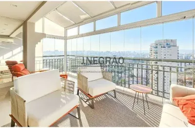Cobertura de luxo com 4 suítes e 4 vagas de garagem no ipiranga, são paulo - sp, com 325m² de área.