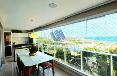 Hemisphere 360 decorado e nascente 4 quartos revertido para 3 suítes + closet enorme 142m2 em pituaçu