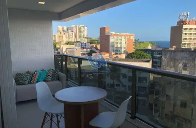 Apartamento mobiliado quarto e sala com vista mar 48,75m2 na barra